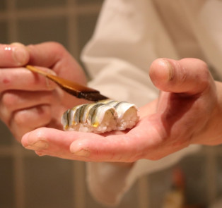 Sushi chef in Tokyo, Japan