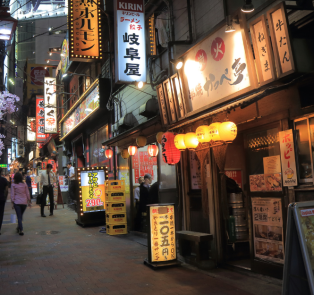 Tokyo nightlife in a nearby alley, Japan