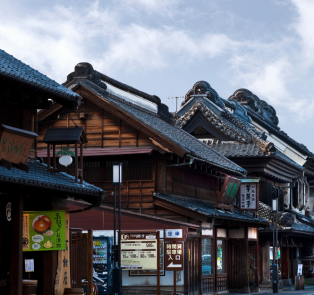 Traditional Japanese Kurazukuri warehouses, Japan