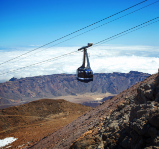 Cable car up Mount Fuji, Japan