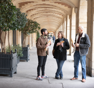 Tourists embarking on a private tour with a local guide