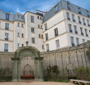 The Anne Frank Garden in Le Marais, Paris