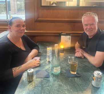 Sunlit Reflections in a Charming Bar