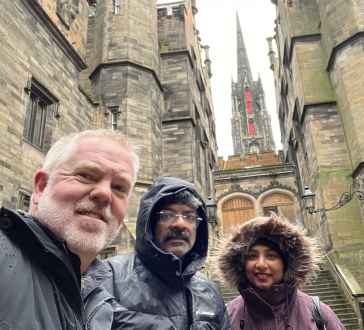 Exploring the intricate stone beauty of Edinburgh's historic architecture.