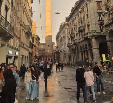 Rainbow Over the City: An Evening Stroll in Bologna
