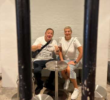 Laughter in Lockup: A Playful Moment in a Unique Setting