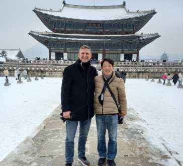 Warm Friendship Amidst a Winter Wonderland