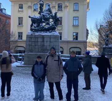 Winter's Embrace in a Timeless Square