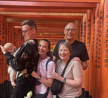 Family Moments at the Vibrant Torii Tunnel