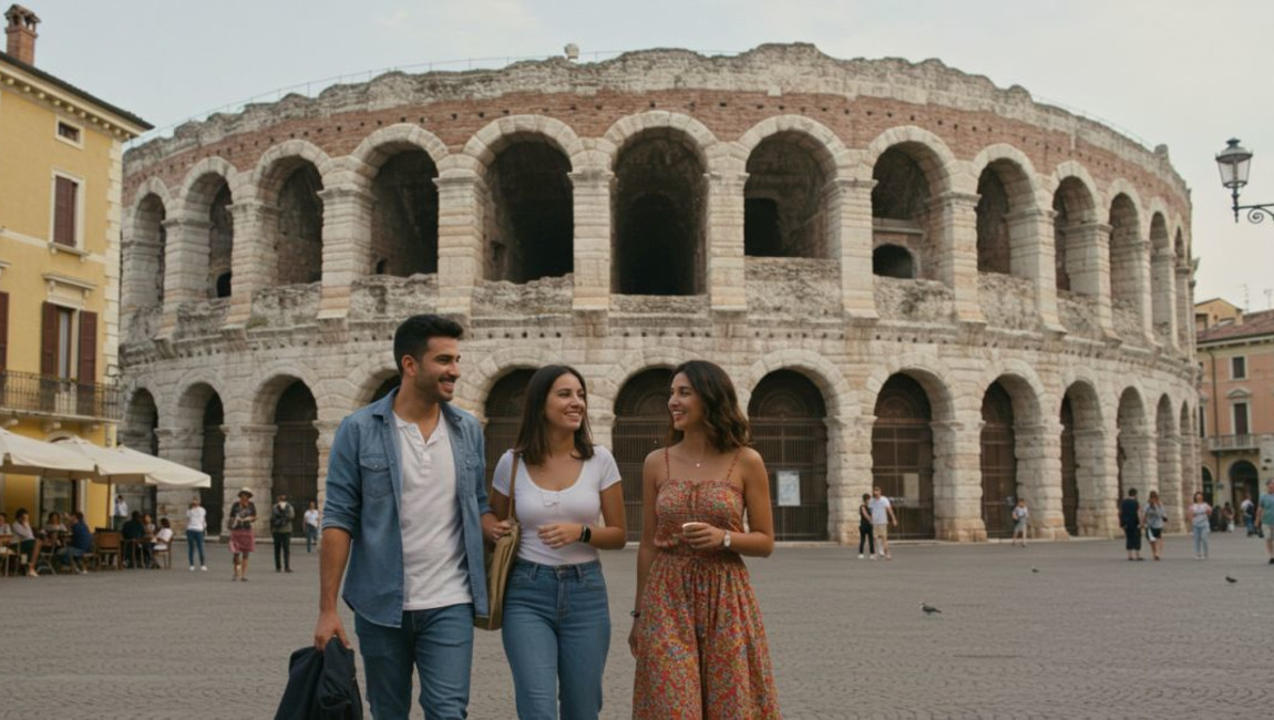 arch,landmark,vacation,happiness,ancient rome,leisure,travel,historic site,classical architecture,ancient roman architecture,arcade,amphitheatre