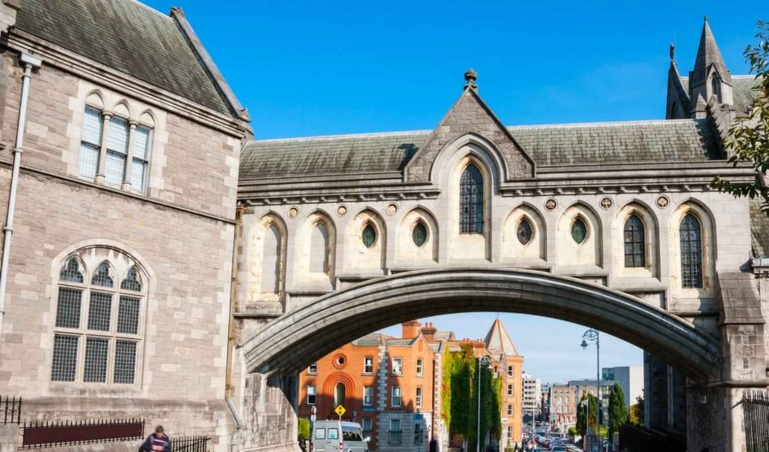 View of the footbridge at Christ Church Cathedral, Dublin.