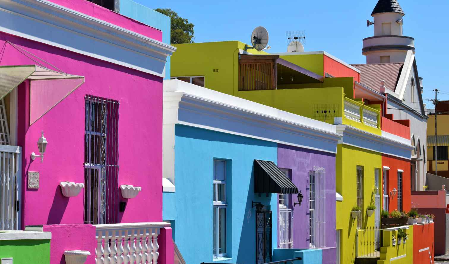 Colorful houses in Bo-Kaap, Cape Town, South Africa.