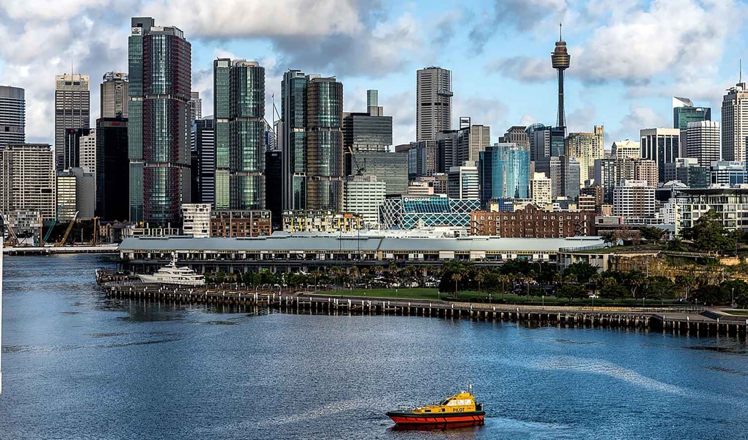 Sydney skyline with the Sydney Tower Eye in the background.