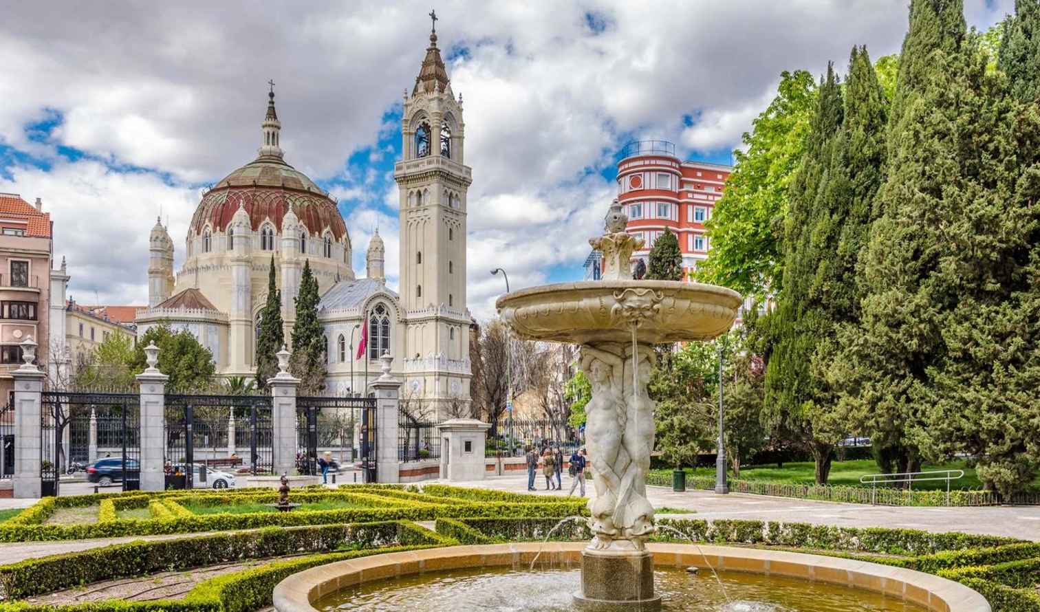 Plaza de Cristo Rey with Church of Santa Teresa y San José, Madrid.