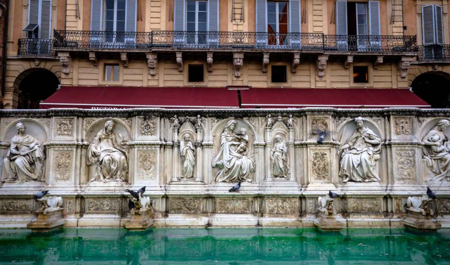 Fonte Gaia fountain in Piazza del Campo, Siena, Italy.
