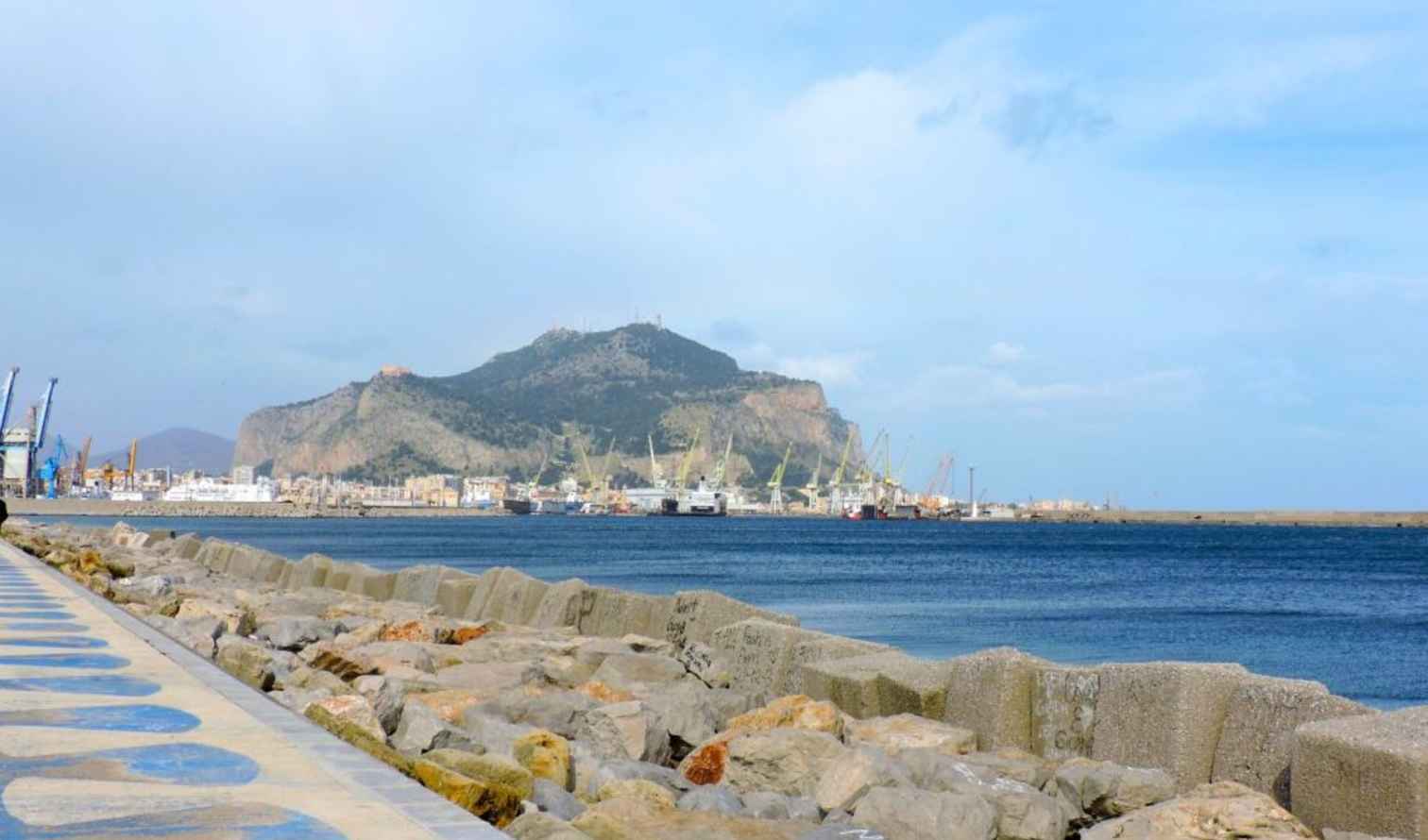 View of Monte Pellegrino from Palermo harbor.