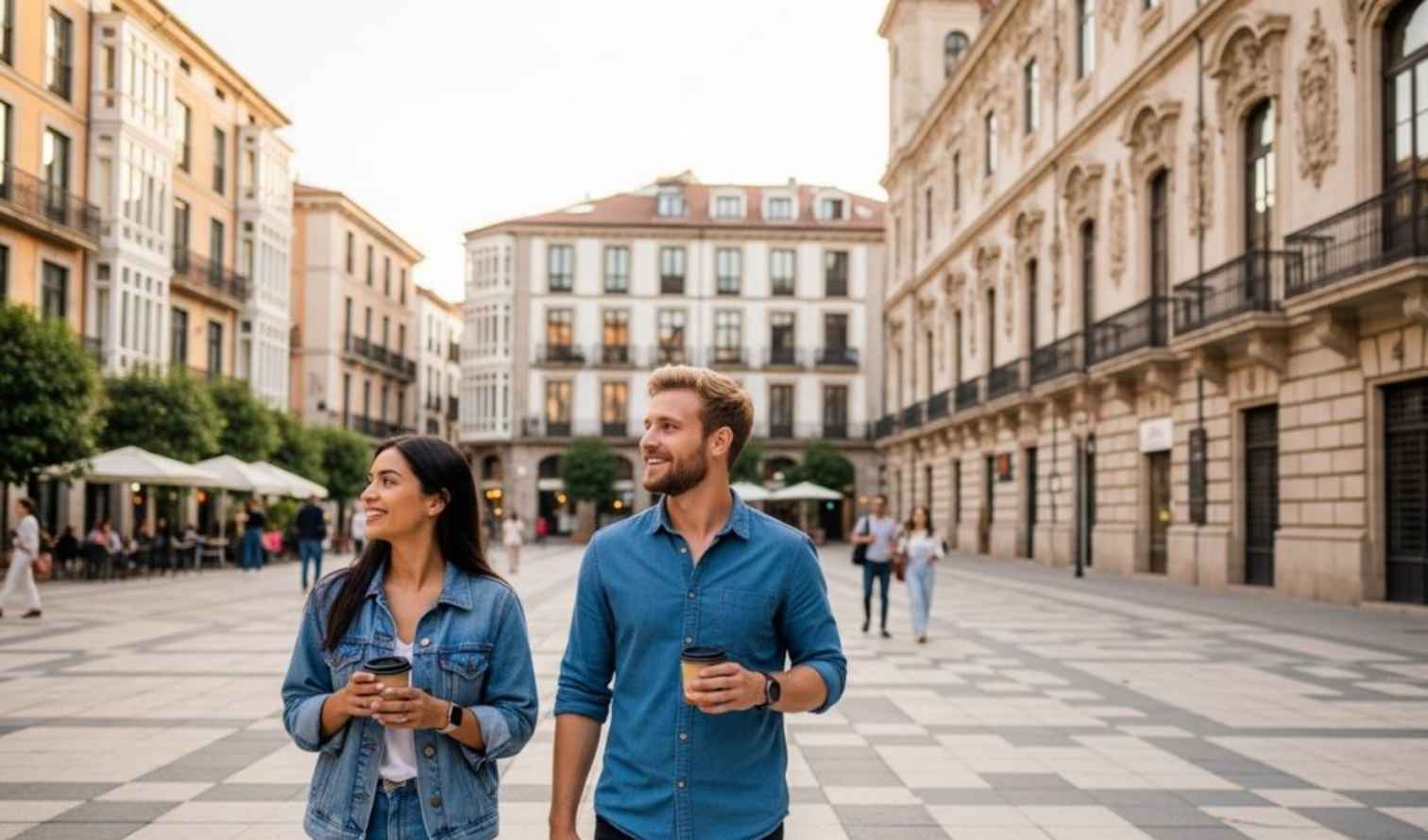 Tourists explore the architecture of Calle Larios, in Granada