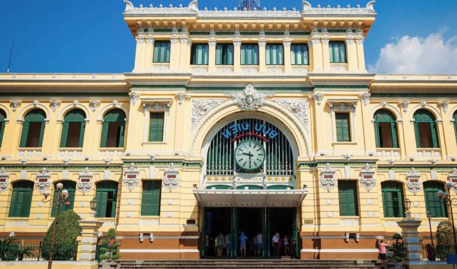 The facade of Saigon Central Post Office in Ho Chi Minh City.