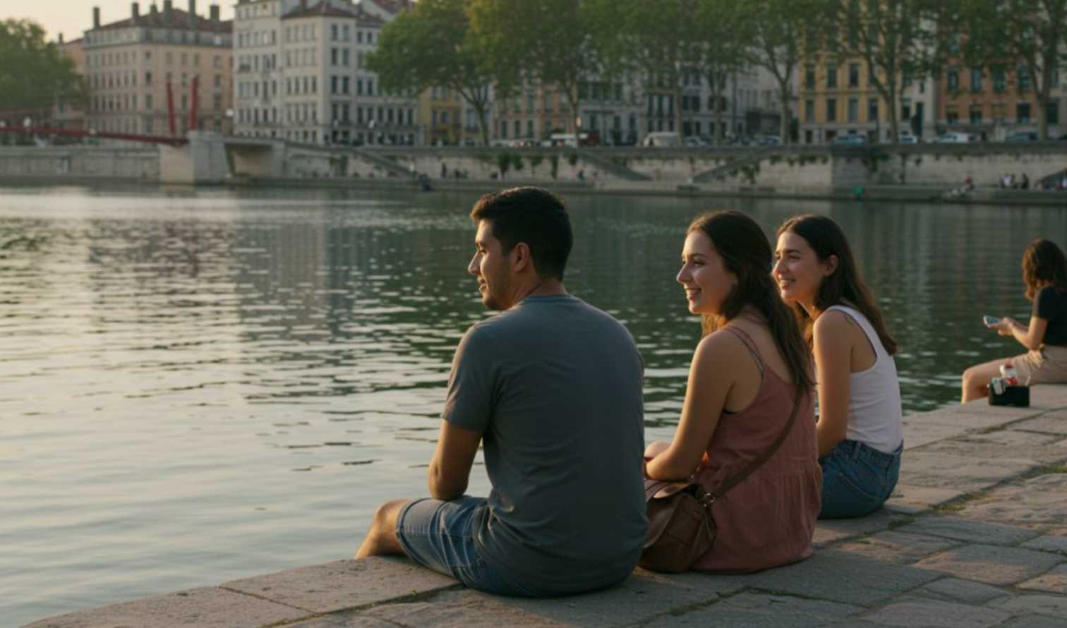 water,body of water,waterway,summer,bank,leisure,watercourse,sitting,lake,vacation,river,people in nature,human back,conversation,comfort,evening,travel,fun,love,reservoir