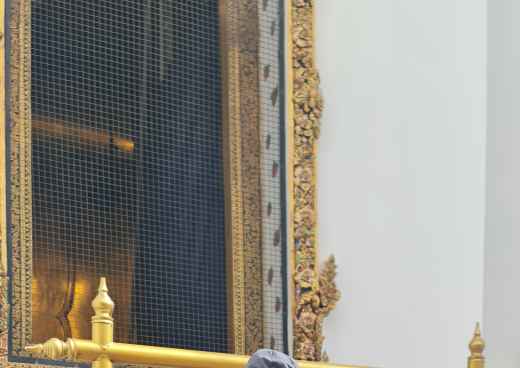 Curious Traveler at the Temple Gong