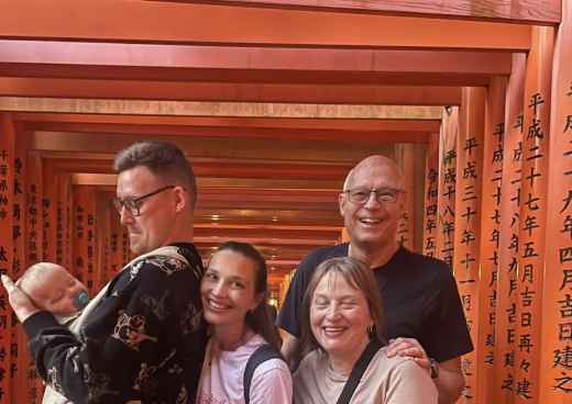 Family Moments at the Vibrant Torii Tunnel