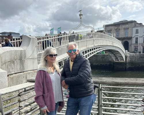 Captured Joy Under Cloudy Skies