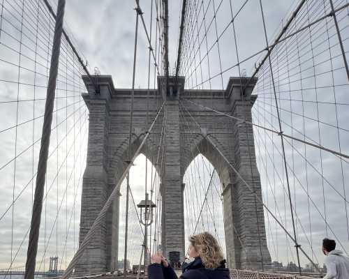A Moment on the Iconic Bridge