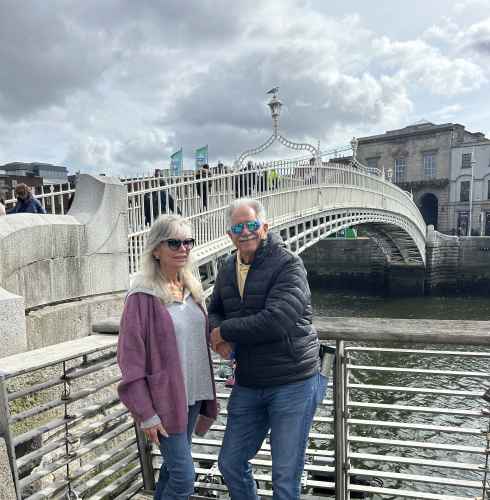 Captured Joy Under Cloudy Skies