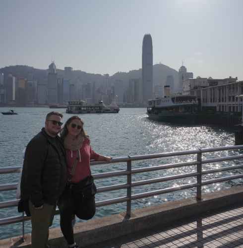 Sunlit Stroll by the Harbor