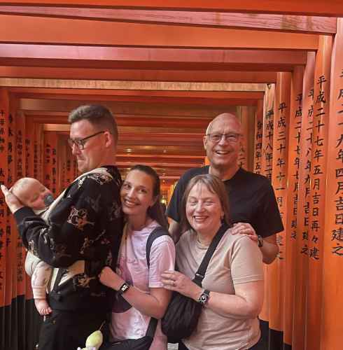 Family Moments at the Vibrant Torii Tunnel