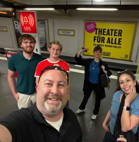 Catching cheerful vibes at a lively Berlin station.