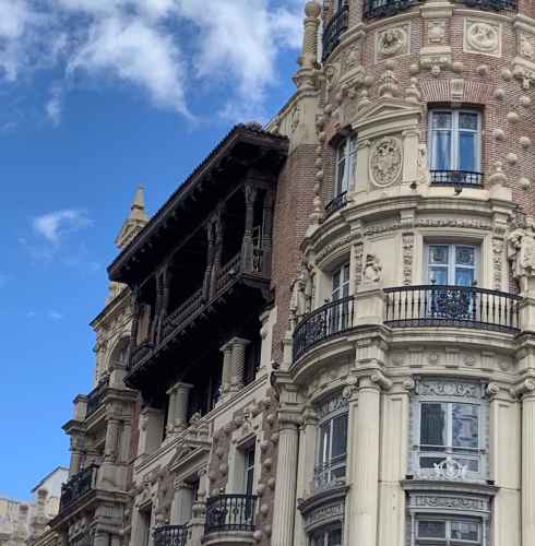 Architectural beauty meets a perfect Madrid afternoon.