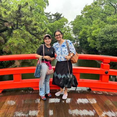 Memories on a Vibrant Red Bridge