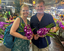 Tropical blooms and market treasures on a Thai stroll