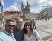 Exploring Prague with new friends