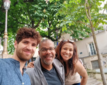 Laughter and Friendship in a Picturesque Square