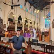St. Andrew's Cathedral (Hong Kong) interior with gothic arches and stained glass windows.