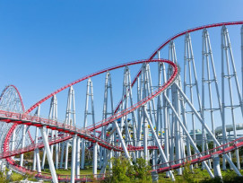 Rollercoaster ride in a theme park Rollercoaster ride in a theme park