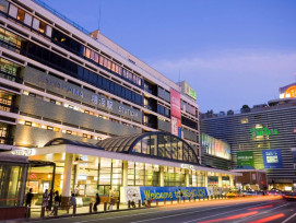 Yokohama Station lit up in the evening Yokohama Station lit up in the evening