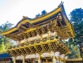 Toshoguy Shrine shimmering in gold reflections Toshoguy Shrine shimmering in gold reflections