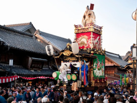Kawagoe Matsuri festival with many people gathered toge Kawagoe Matsuri festival with many people gathered toge