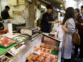 The world-famous Tsukiji Outer Market The world-famous Tsukiji Outer Market