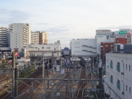 Kawagoe station's train tracks, Japan Kawagoe station's train tracks, Japan