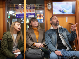 Tourists embarking on their day trip from Tokyo, Japan