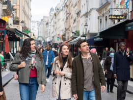 Walking down Rue des Archives in Paris Walking down Rue des Archives in Paris