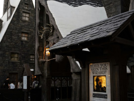 Visitors in Hogwarts robes walking through the snowy streets of Hogsmeade at Universal Studios Japan, with Mount Fuji-themed souvenirs in the shop window. Photo by fan yang on Unsplash Visitors in Hogwarts robes walking through the snowy streets of Hogsmeade at Universal Studios Japan, with Mount Fuji-themed souvenirs in the shop window. Photo by fan yang on Unsplash