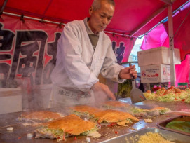 Grilled street food at a night stall Grilled street food at a night stall