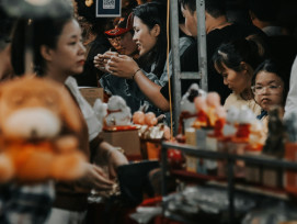 Festival food stalls lit up with lanterns, people in yukata enjoying evening treats Photo by Nimit N on pexels Festival food stalls lit up with lanterns, people in yukata enjoying evening treats Photo by Nimit N on pexels