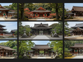 Comparison of different temple architectural styles in one frame Comparison of different temple architectural styles in one frame