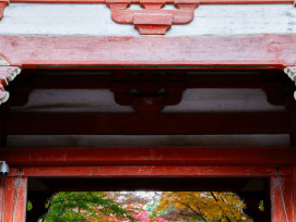 Nanzen-ji Temple gate framing mountains in autumn dress Photo by David Emrich on Unsplash